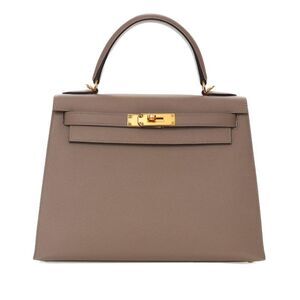 Pre Loved hermes Kelly Classic Top Handle Bag Women Brown Satchel